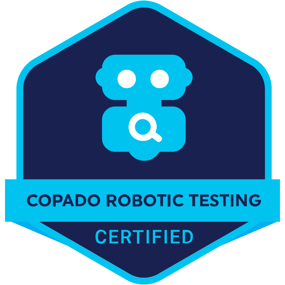 Copado Robotic Testing certification badge